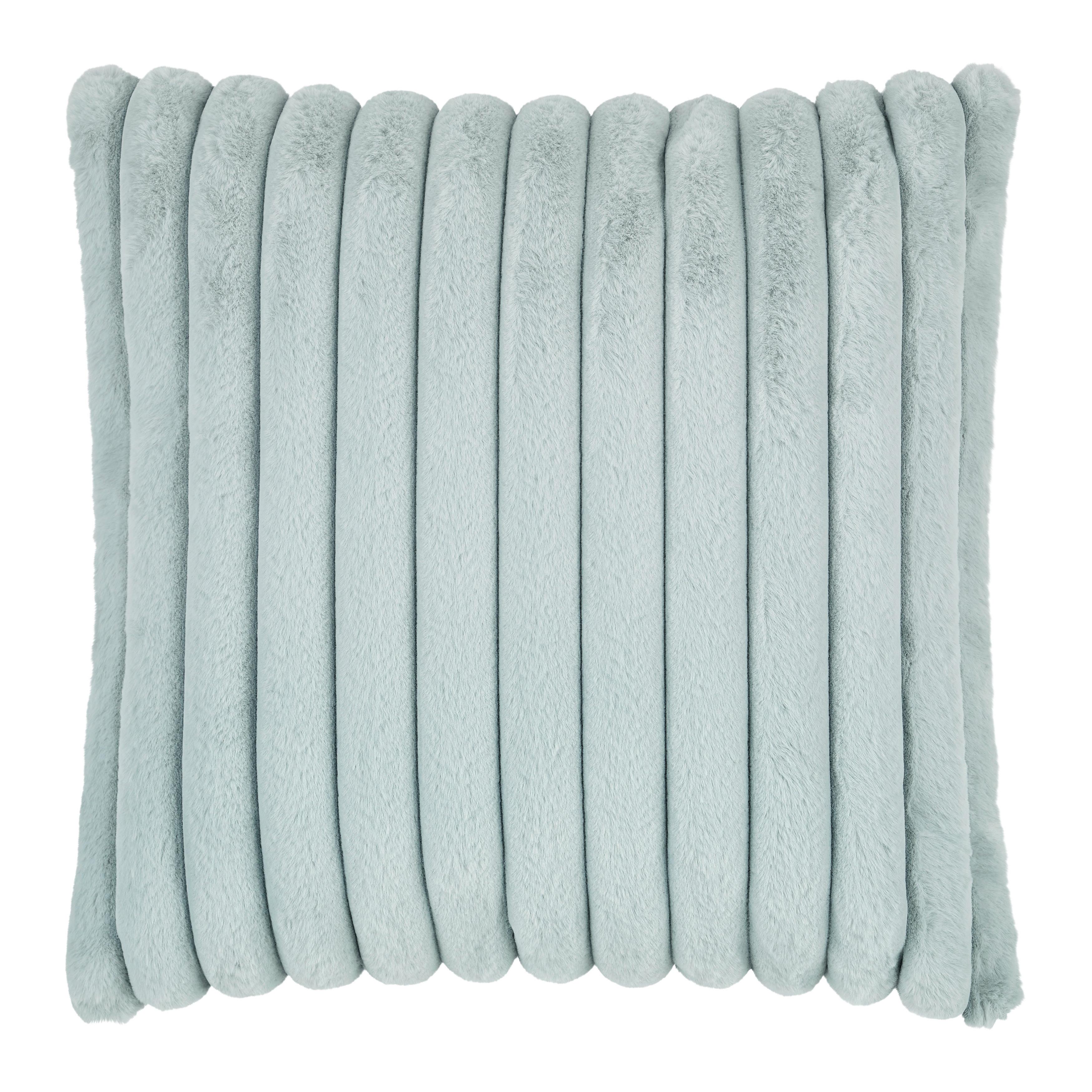 KOŽEŠINOVÝ POLŠTÁŘ MAUDI - modrá, Konvenční, textil (45/45cm) - Mömax