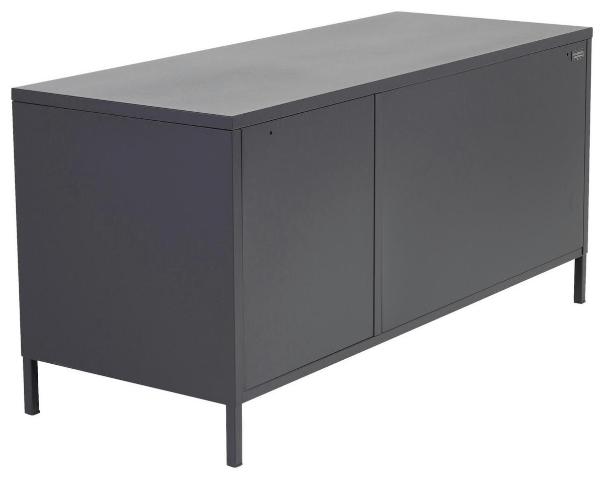 Lowboard Acero - Schwarz, Design, Glas/Metall (120/58/48cm) - Livetastic