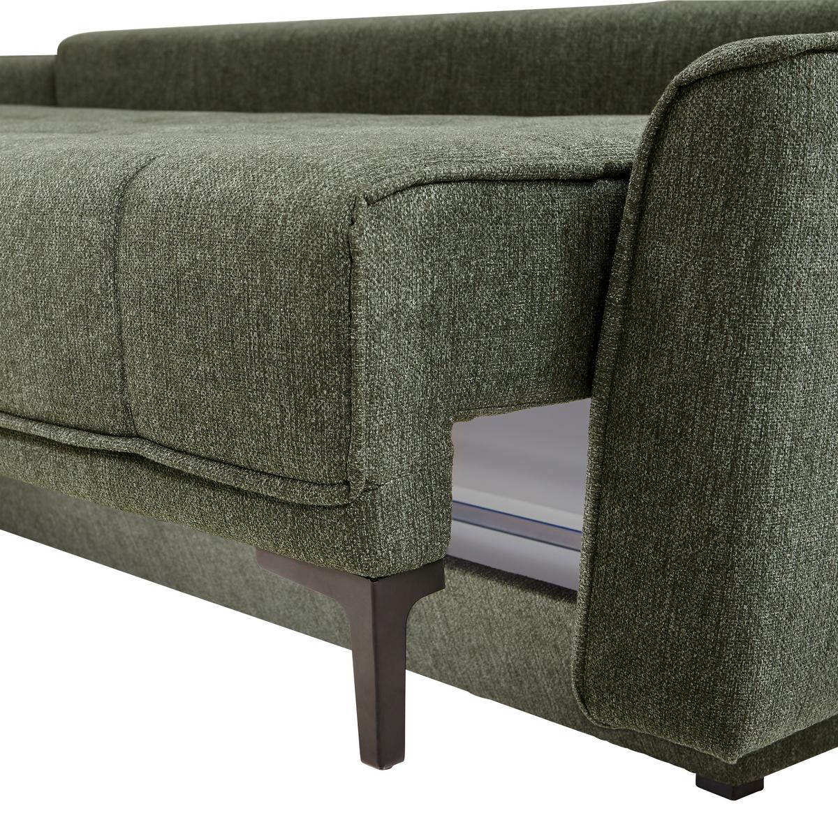 Schlafsofa Level - Schwarz/Grün, Design, Textil (235/70/108cm) - Livetastic