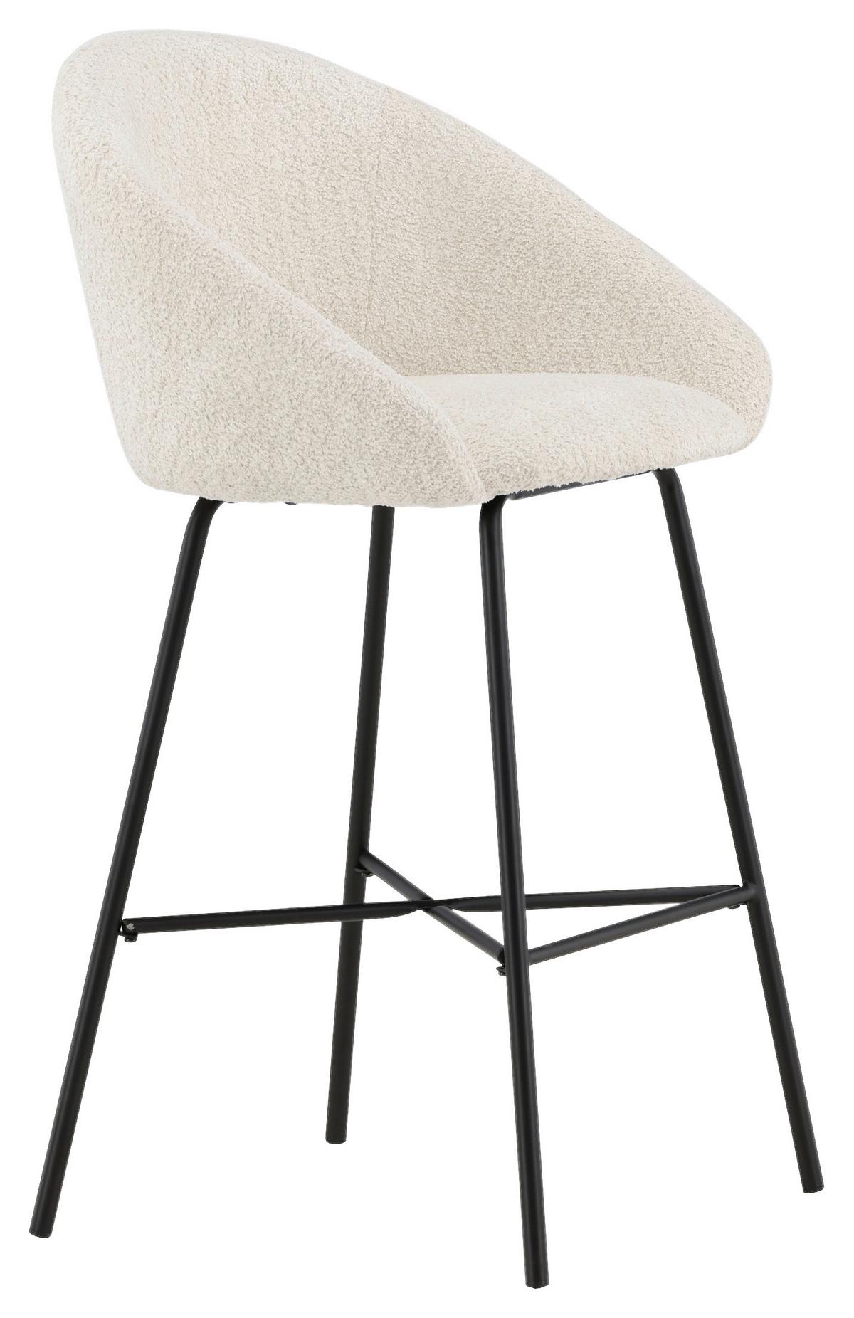 Barhocker-set Velvet - Schwarz/Weiß, Design, Textil/Metall (59/96/54cm) - Livetastic