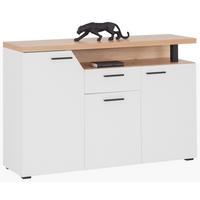 KOMODA NICO - bílá/černá, Moderní, kompozitní dřevo/plast (136,4/91,6/40cm)