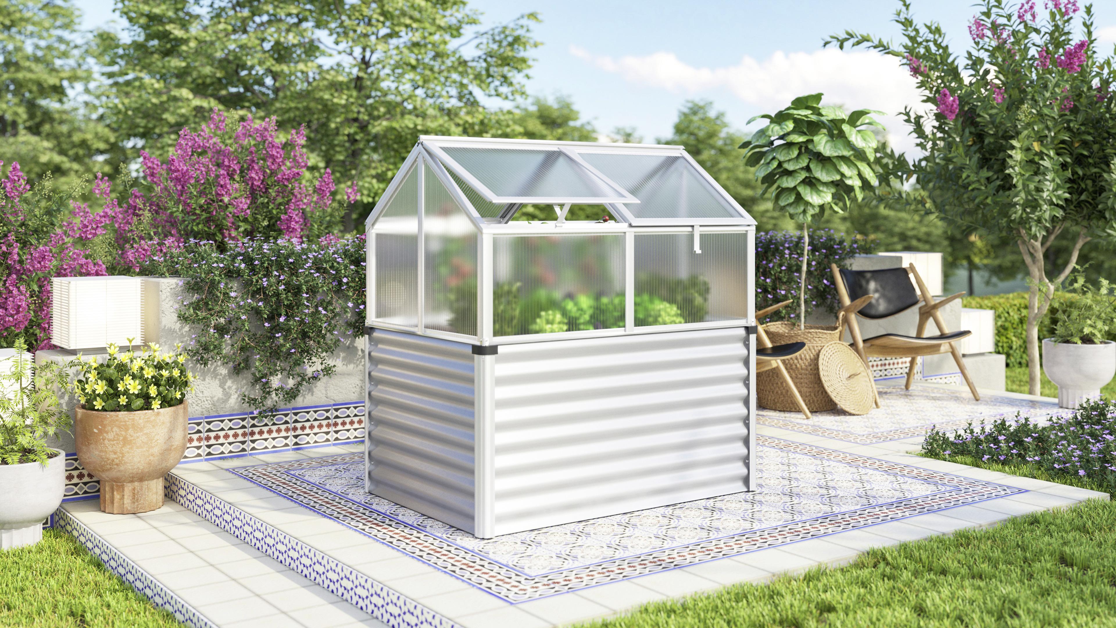 Kunststoff/Metall • Alufarben • Wandstärke ca. 0,65 cm • B/H/T: ca. 89/134,5/126,7cm • rückenschonend