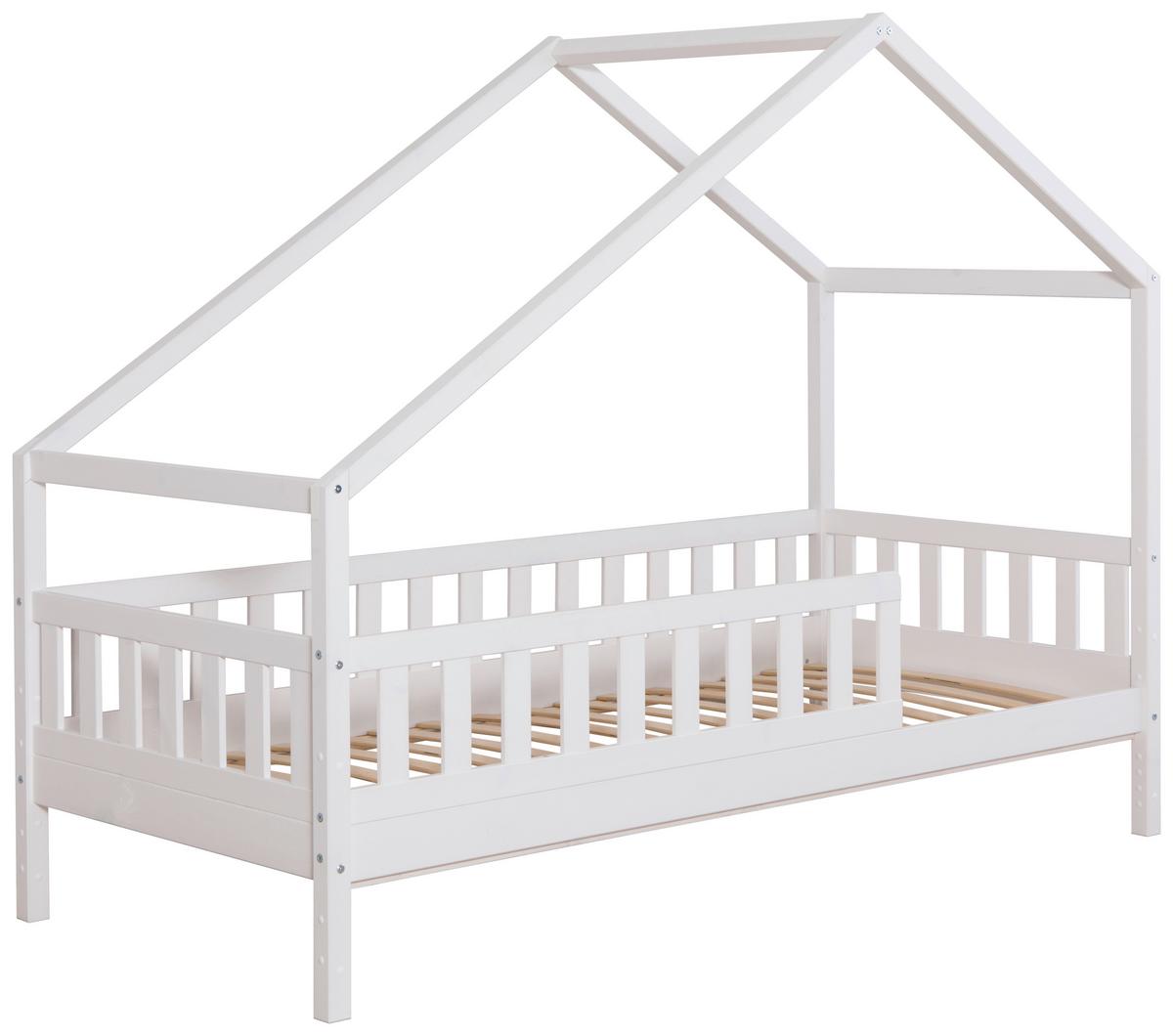 Hausbett Lou Weiß B: 120 Cm - Weiß/Naturfarben, MODERN, Holz/Textil (120/200cm) - MID.YOU