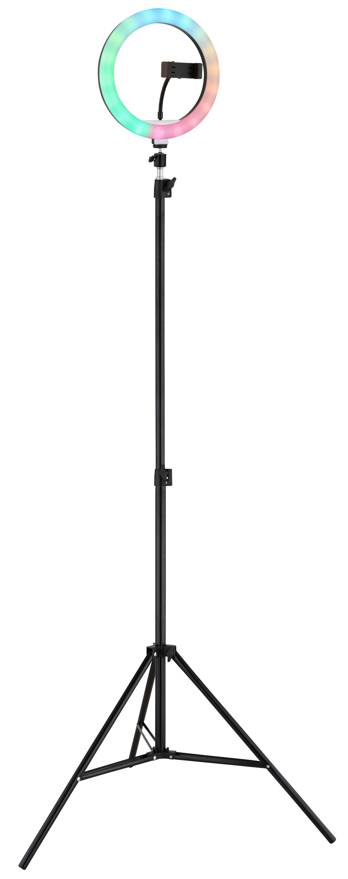 LED-STEHLEUCHTE Delgado - Opal/Schwarz, Design, Kunststoff/Metall (63/210cm) - Globo