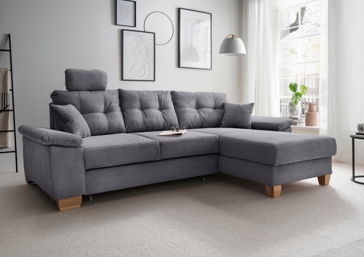 Ecksofa Brizzini, Grau S: 270x176 Cm - Naturfarben/Grau, MODERN, Textil (270/176cm) - Livetastic