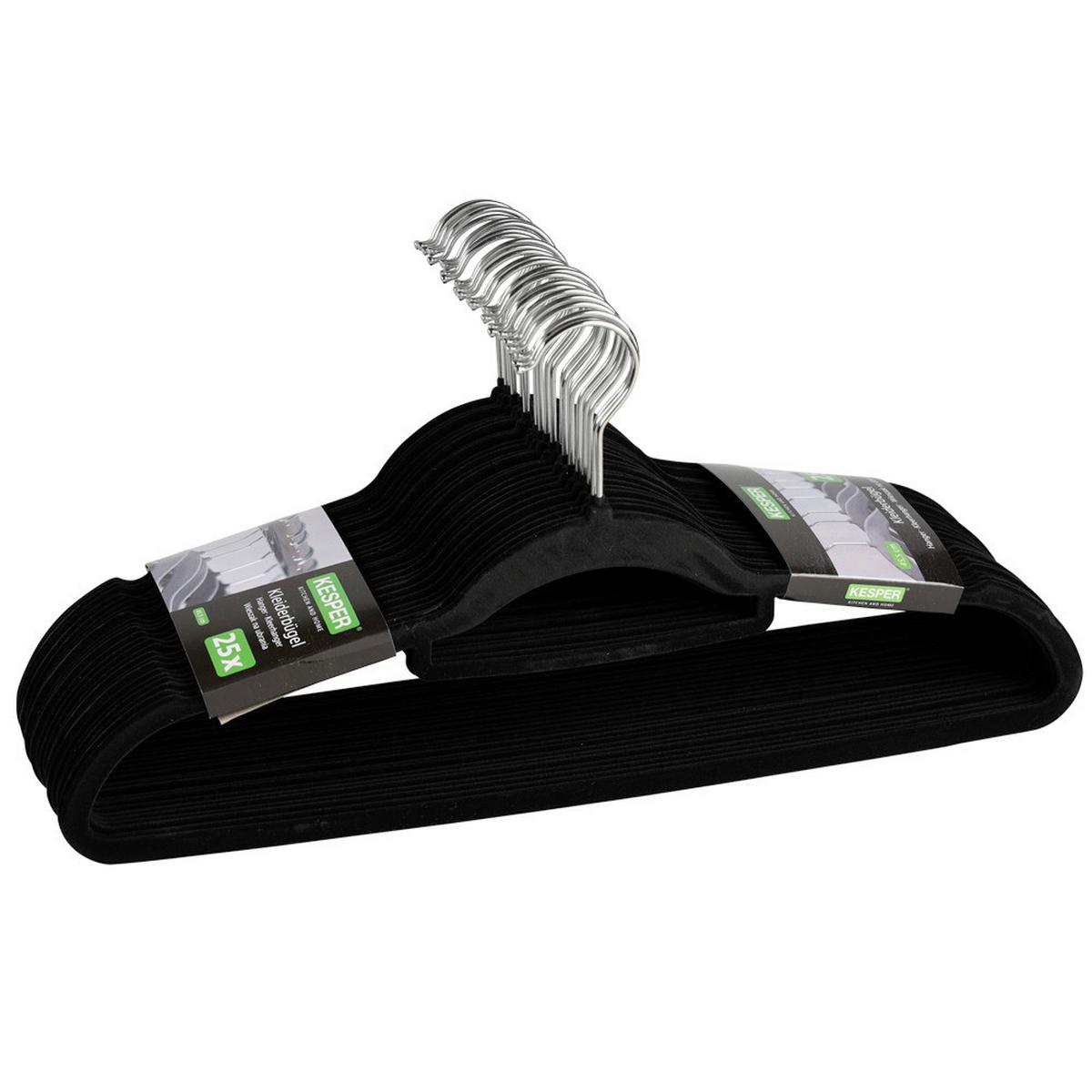 Kleiderbügel Set Schwarz B: 46 cm - Schwarz, Basics, Kunststoff (45.5/3.6/23cm) - Kesper