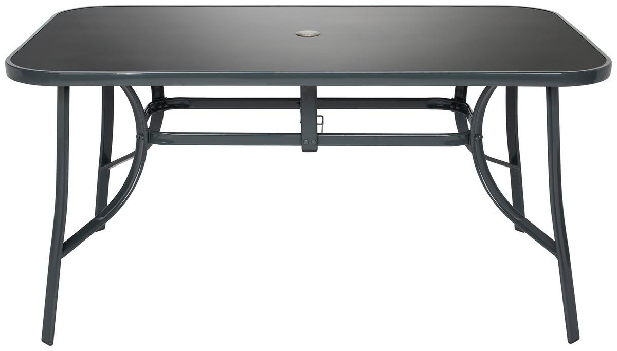 Kerti Étkezőgarnitúra Lisa - antracit/szürke, Modern, Üveg/textil - Luca Bessoni