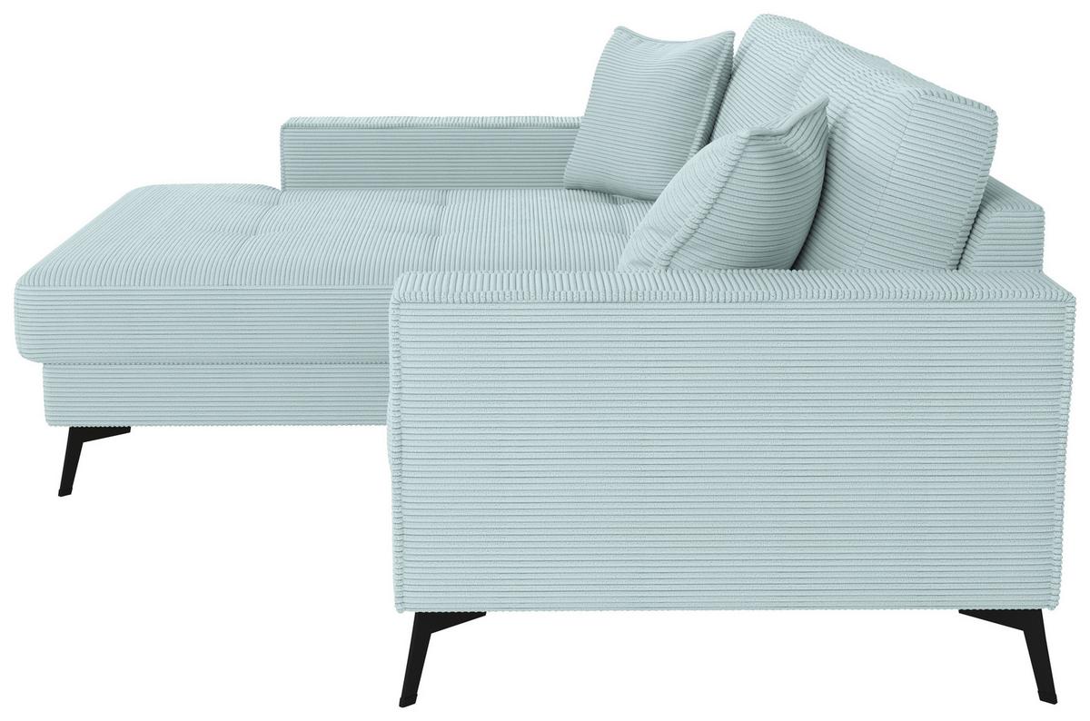 Ecksofa Ted Hellblau S: 174x228 Cm - Salbeigrün/Schwarz, Trend, Textil (174/228cm)