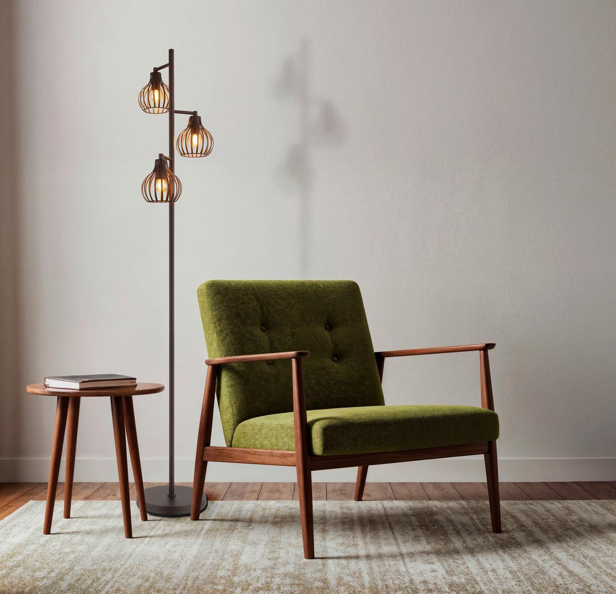 Stehleuchte Exkl. 3xe14, 40w - Rostfarben/Schwarz, Design, Kunststoff/Metall (31/161cm) - Globo