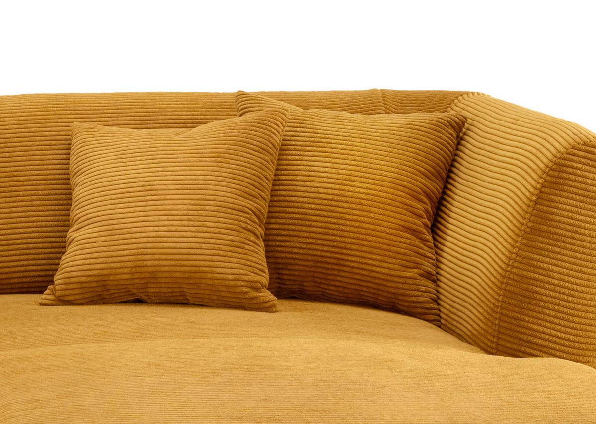 Ecksofa Colori Goldfarben S: 264/160 cm - Goldfarben/Schwarz, MODERN, Holz/Textil (264/160cm) - MID.YOU
