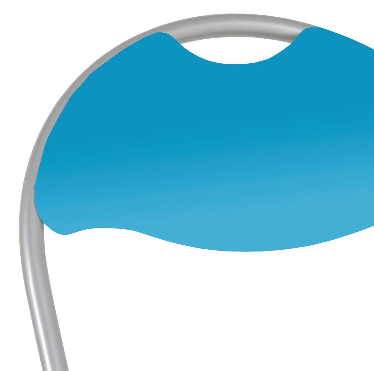 Klappstuhl Shake Stahl, Lederlook - Blau, MODERN, Kunststoff/Metall (44/80/47cm)