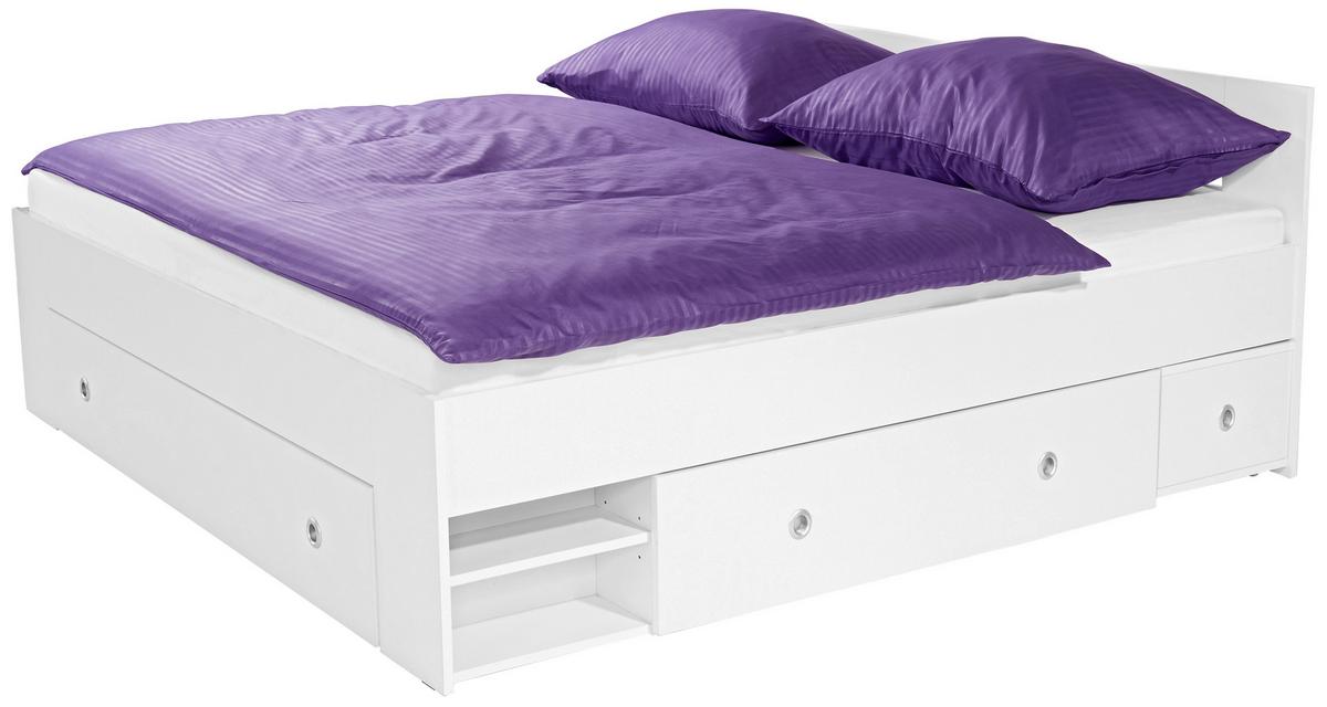 Postel s úložným prostorem Azurro,180x200 cm - bílá, Moderní, kompozitní dřevo (180/200cm)