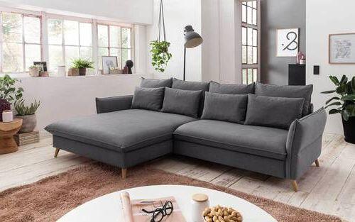 Eckschlafsofa Walter Grau S: 274 cm - Buchefarben/Grau, Design, Textil (170/274cm) - Livetastic