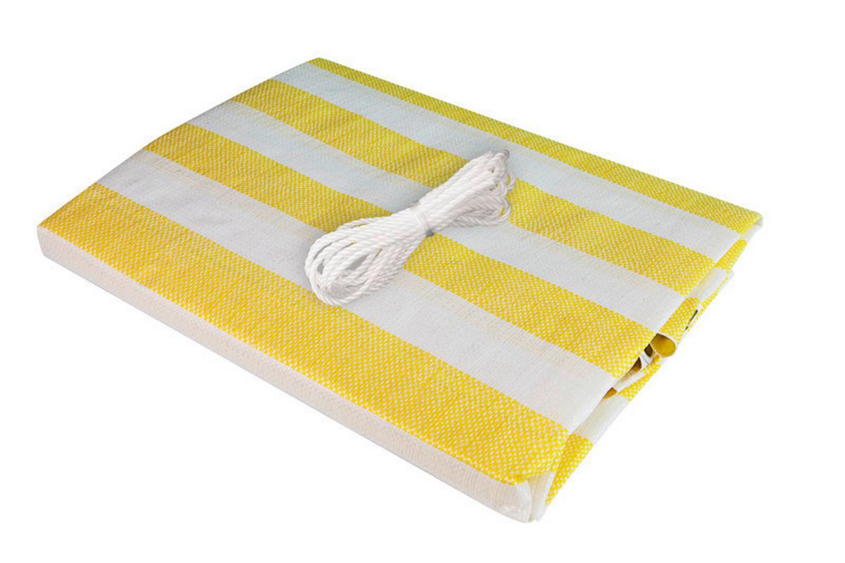 Sichtschutz Balkonblende Ibiza 0,9x5m, - Gelb/Weiß, Basics, Kunststoff (500/90cm) - Windhager