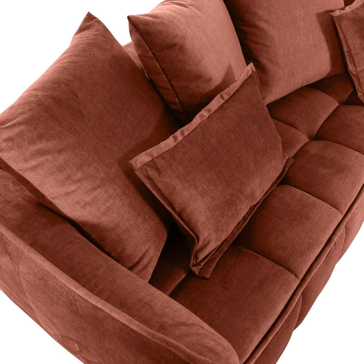 2-Sitzer-Sofa Mit Schlaffunktion Meyford B:250cm - Rostfarben/Schwarz, KONVENTIONELL, Textil (250/70/118cm) - MID.YOU