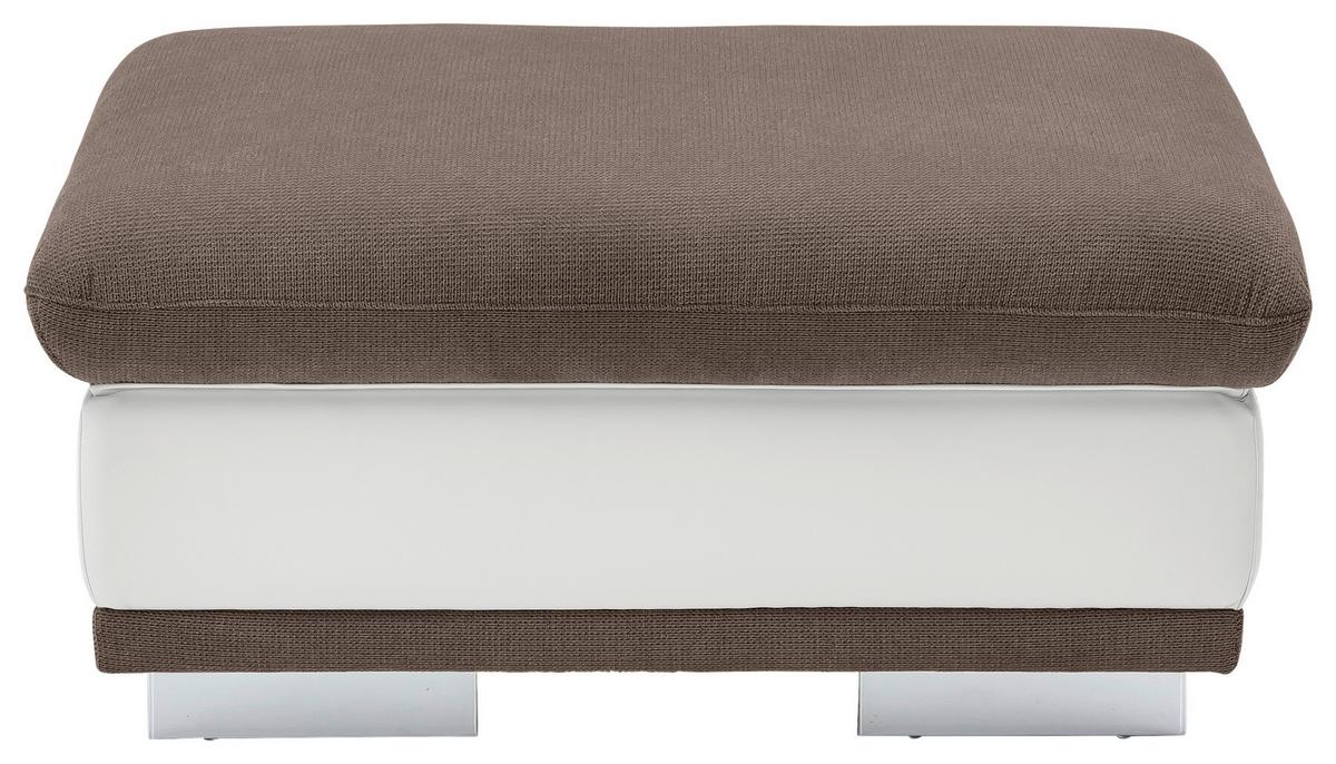 Hocker Seaside Braun H: 47 cm - Chromfarben/Braun, KONVENTIONELL, Textil (97/47/67cm) - MID.YOU