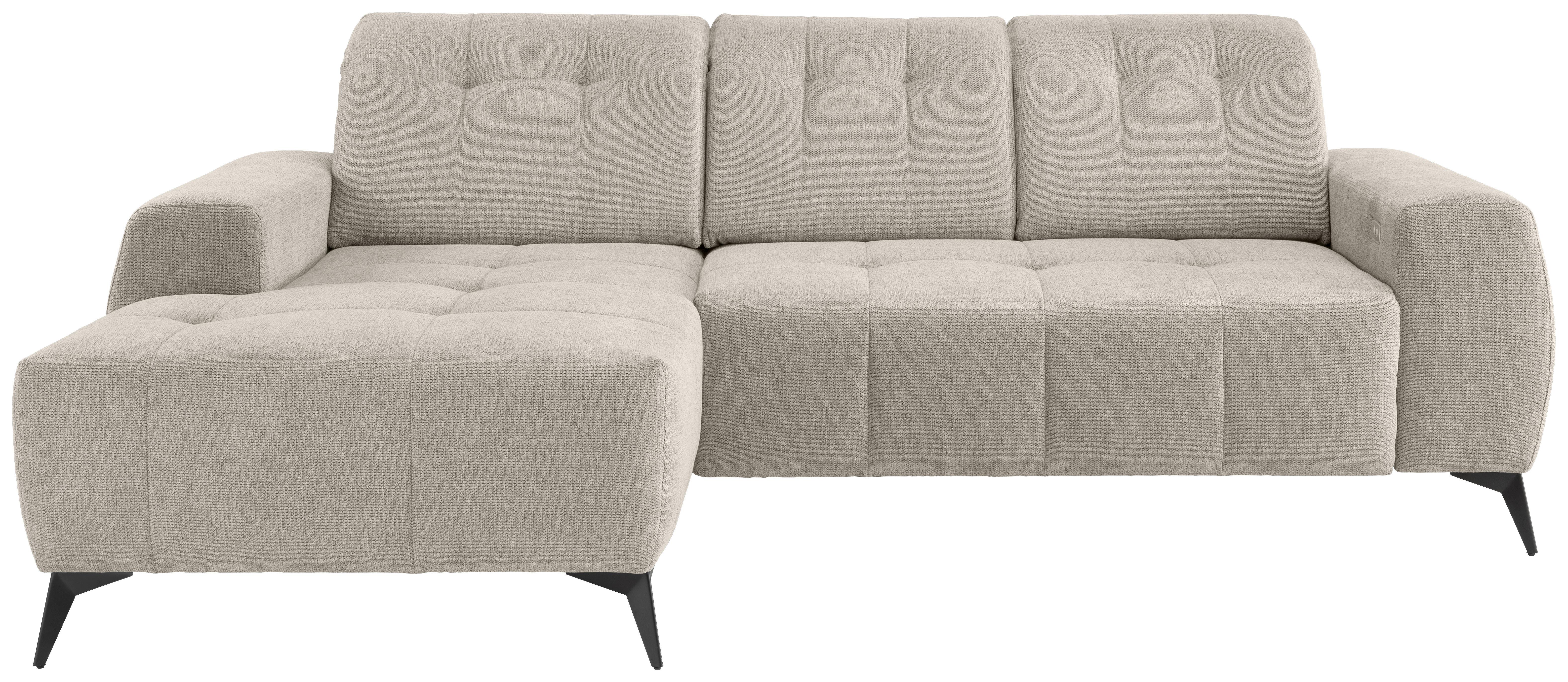 Ecksofa Sano, Beige S: 180x258 cm - Beige/Schwarz, MODERN, Textil (180/258cm) - Livetastic