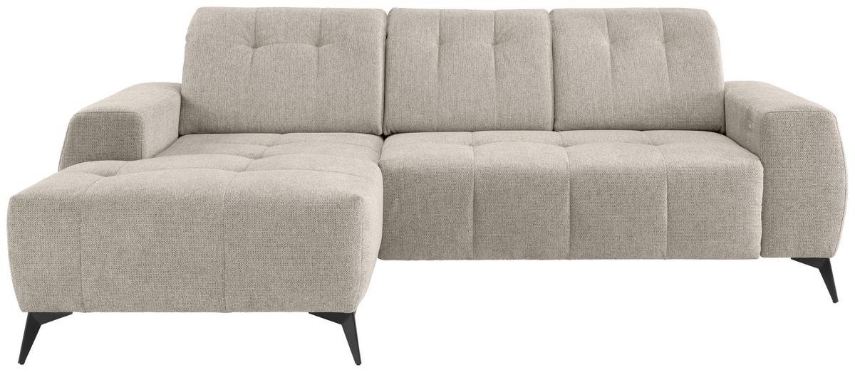 Ecksofa Sano, Beige S: 180x258 cm - Beige/Schwarz, MODERN, Textil (180/258cm) - Livetastic