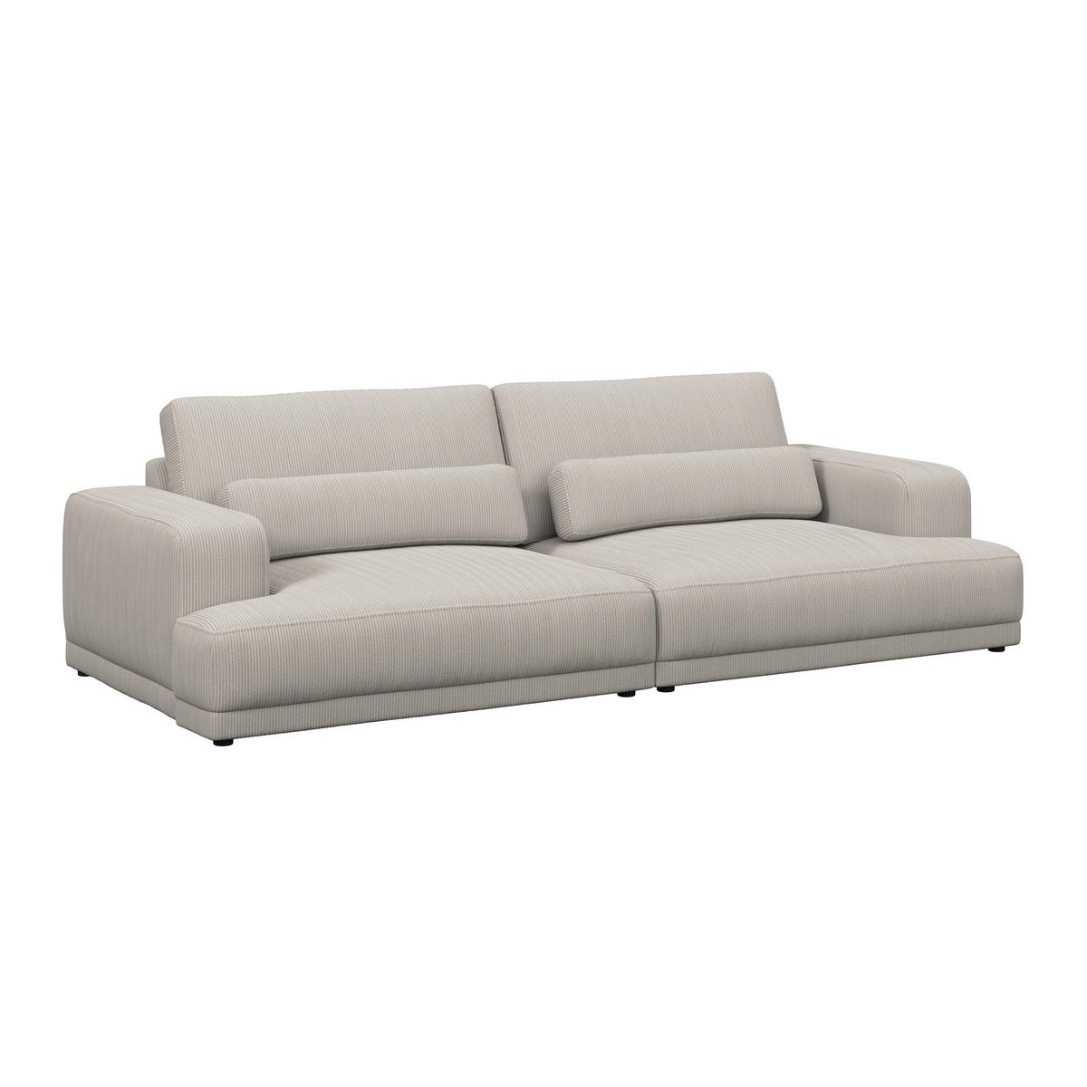 Bigsofa Savona Cord perlmutt, 260x111cm - Perlmutt, Trend, Textil (260/77/111cm) - Luca Bessoni