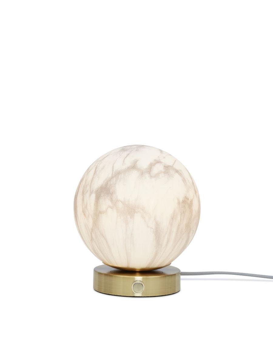Tischlampe Carrera Goldfarben mit Schalter - Goldfarben/Weiß, Basics, Glas/Metall (16/18cm) - It's about Romi