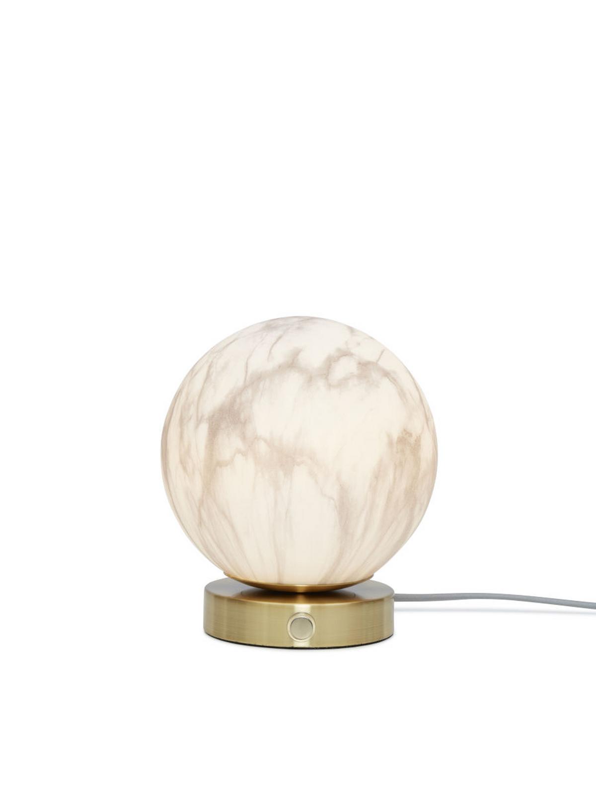 Tischlampe Carrera Goldfarben mit Schalter - Goldfarben/Weiß, Basics, Glas/Metall (16/18cm) - It's about Romi
