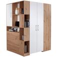 Eckschrank Begehbar mit Regal 120cm Box, Eiche Dekor/Weiß - Eichefarben/Weiß, MODERN, Holzwerkstoff (120/205/150cm) - Ondega