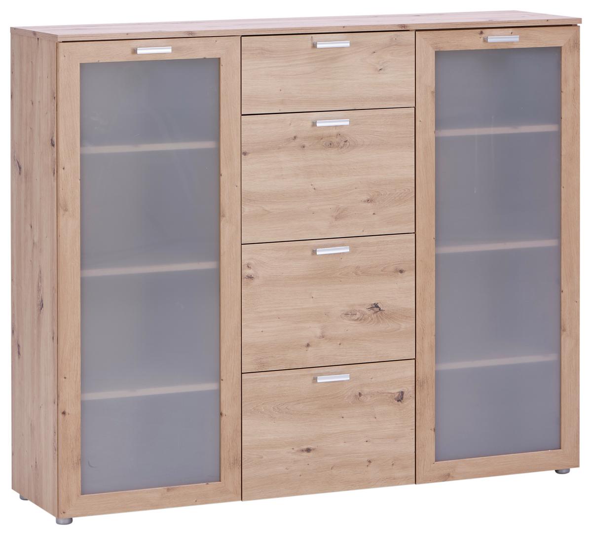 Kommode B: 135 cm Xeno Artisan Eiche Dekor - MODERN, Holzwerkstoff (135/115/37cm)