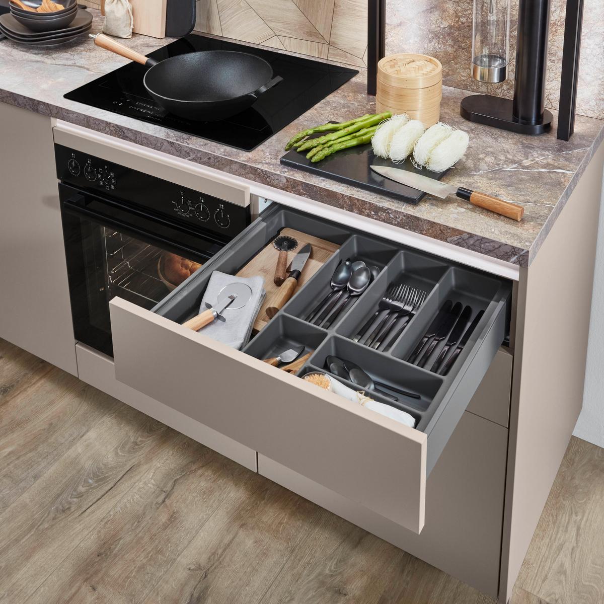 Eckküche Sidney - Hellbraun/Dunkelbraun, MODERN, Holzwerkstoff (218,1/273,2cm) - Vertico