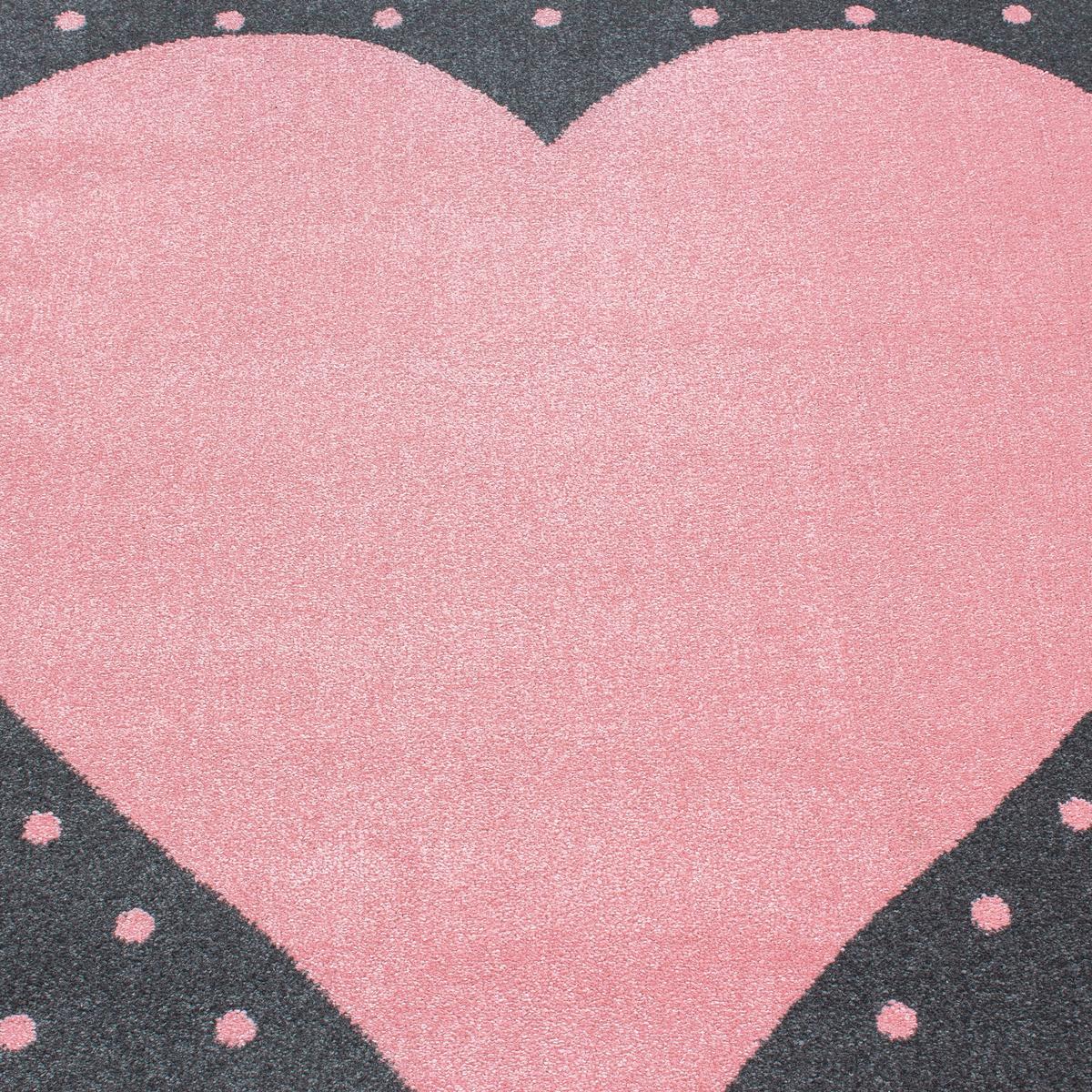 Dětský koberec SRDCE 140x200cm - pink, Trend, textil (140/200cm) - Ben'n'jen