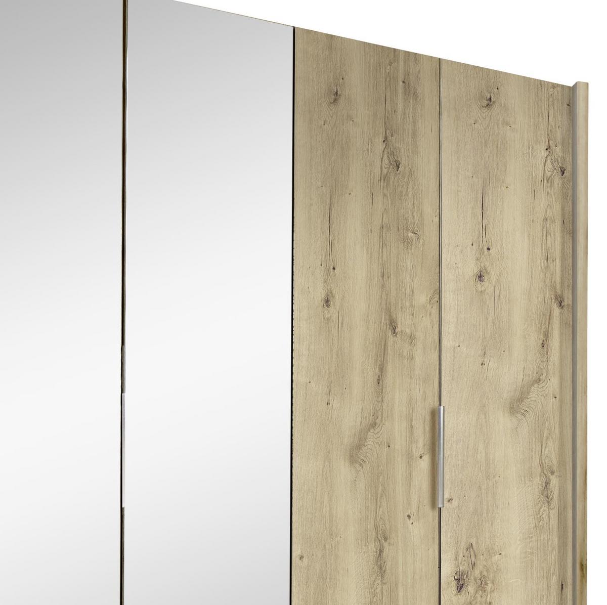 Drehtürenschrank Mit Spiegel 300cm Level 36a, Eichendekor - Eichefarben, MODERN, Glas/Holzwerkstoff (300/216/58cm) - MID.YOU