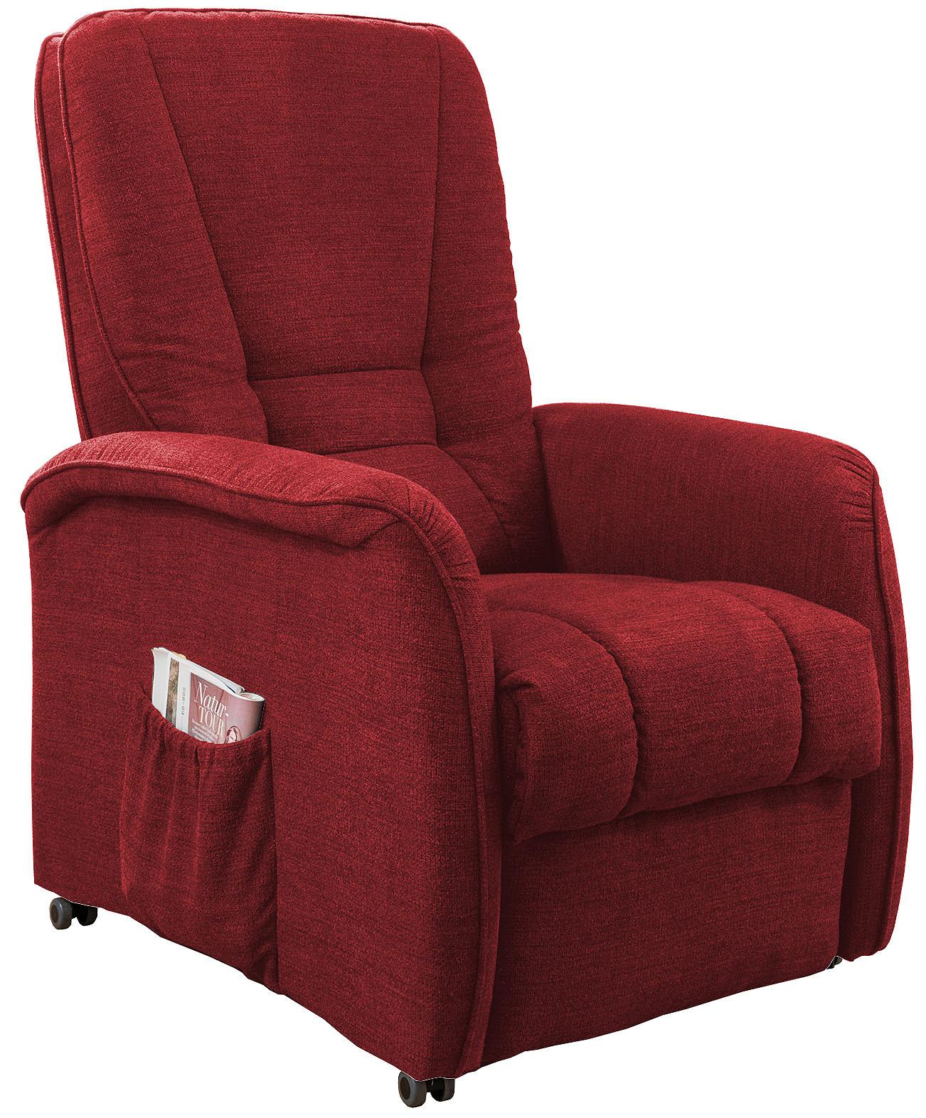 Fernsehsessel Harry Rot B: 77 Cm - Rot/Schwarz, Design, Textil (77/107/88cm) - Livetastic