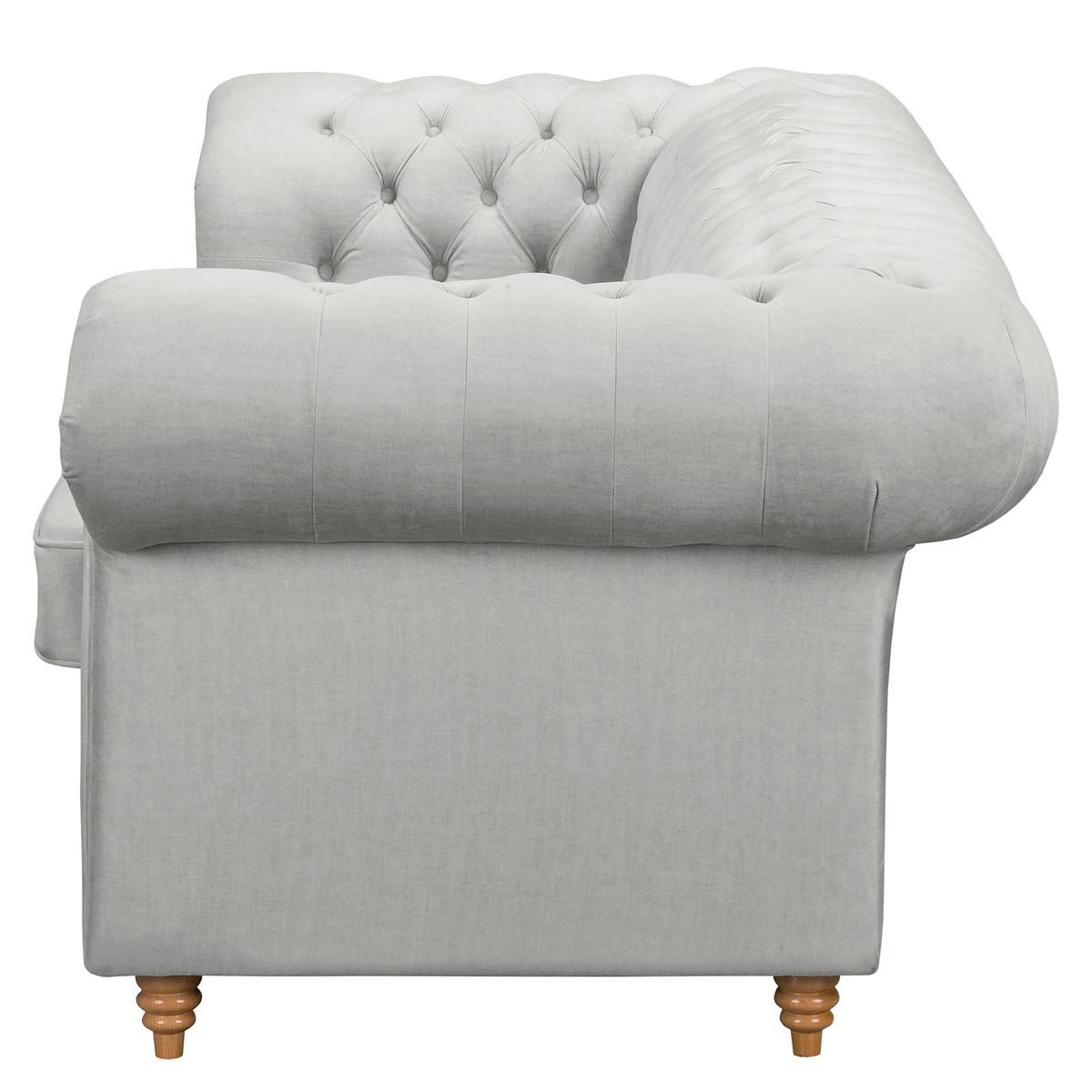 Schlafsofa Laura Hellgrau, B: 218cm - Hellgrau/Braun, Design, Textil (218/74/91cm) - P & B