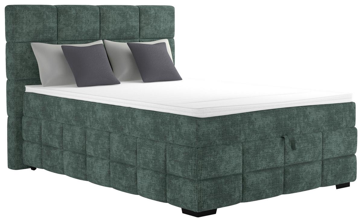 Polsterbett Vega Grün, Lf: 140 X 200 Cm - Grün, Trend, Holz/Textil (140/200cm)