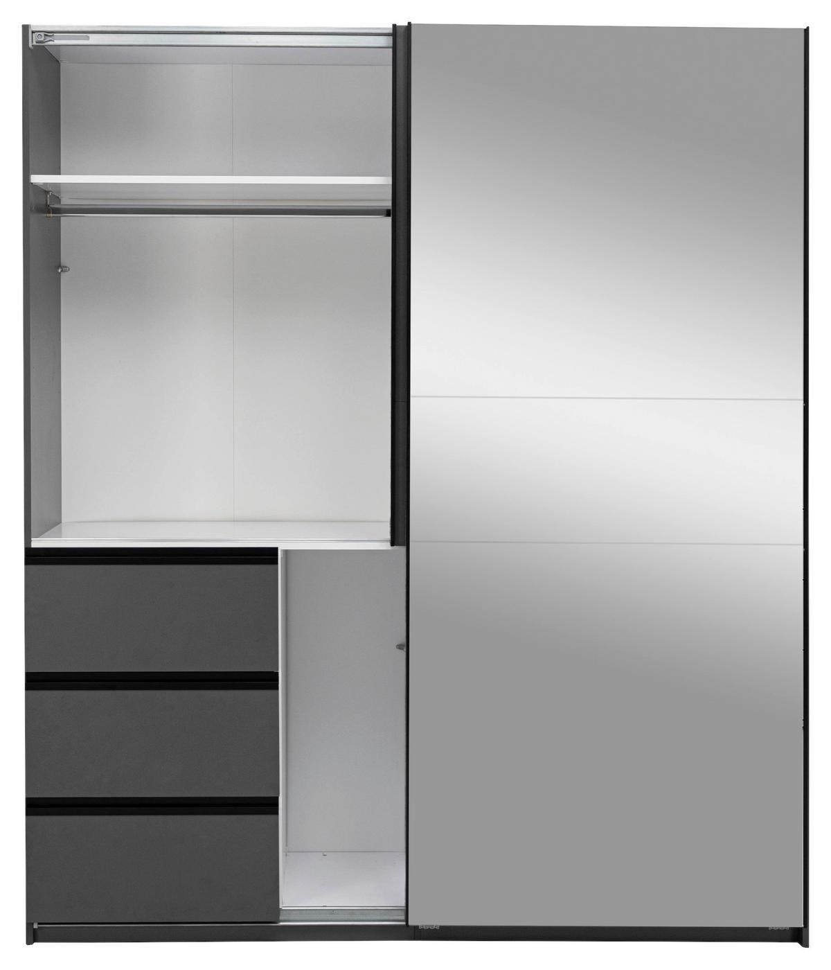 SCHIEBETÜRENSCHRANK Wilma Graphitfarben B: 175cm - Graphitfarben, MODERN, Holzwerkstoff (175/210/61,5cm) - P & B