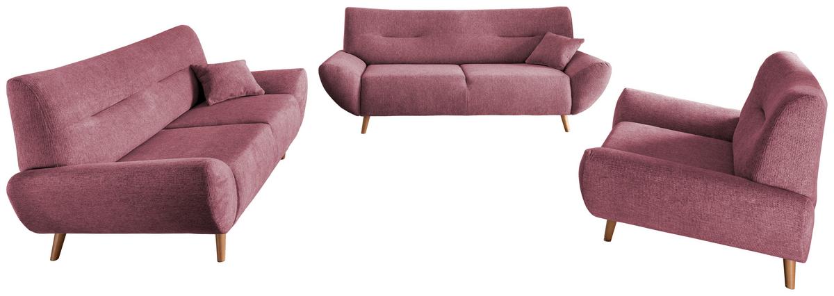 2-Sitzer-Sofa Drago Brombeere - Wildeiche/Brombeere, MODERN, Holz/Textil (173/81/90cm) - MID.YOU