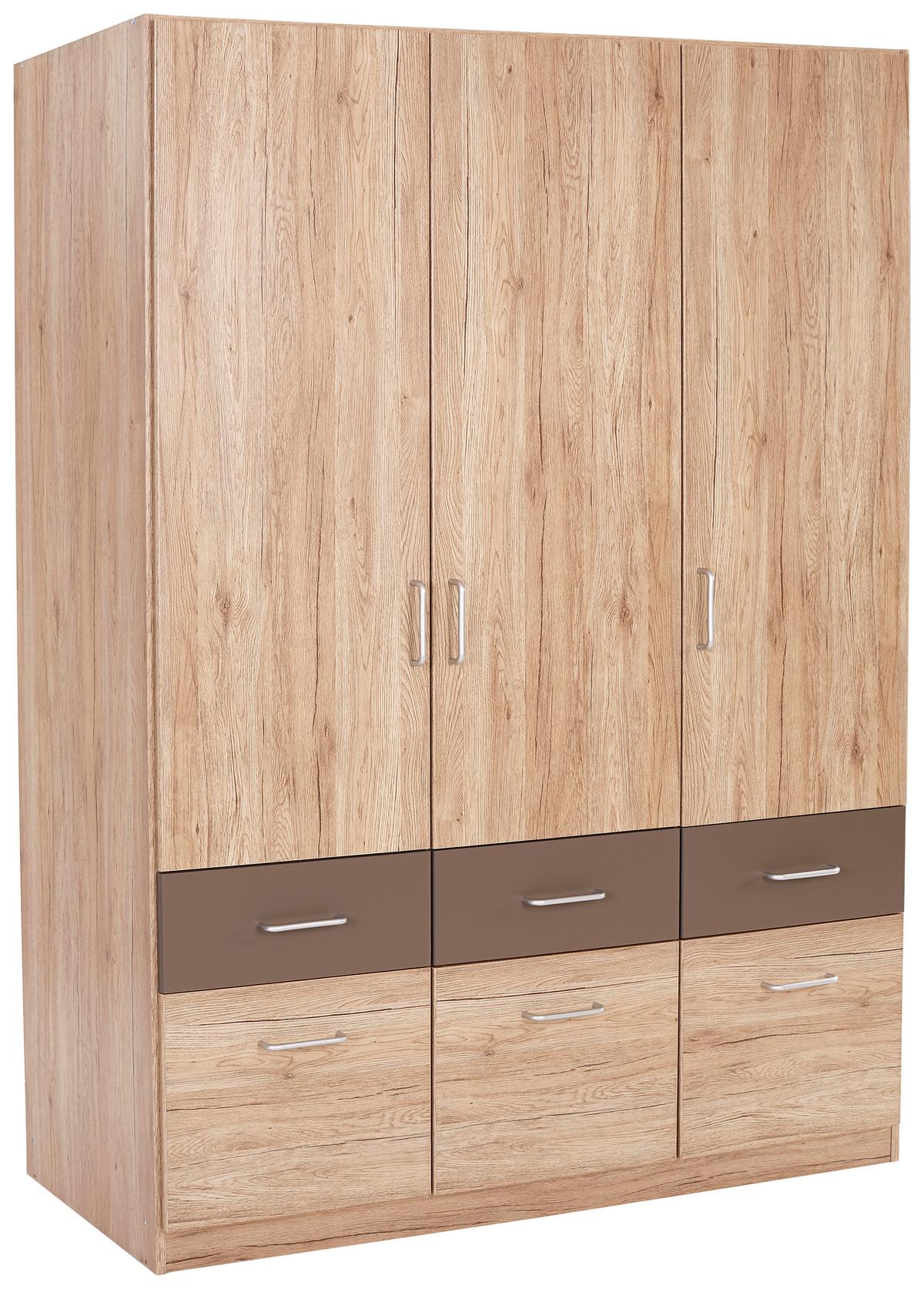 ŠATNÍ SKŘÍŇ AALEN-EXTRA - šedá/barvy dubu, Konvenční, kompozitní dřevo/plast (136/197/54cm)