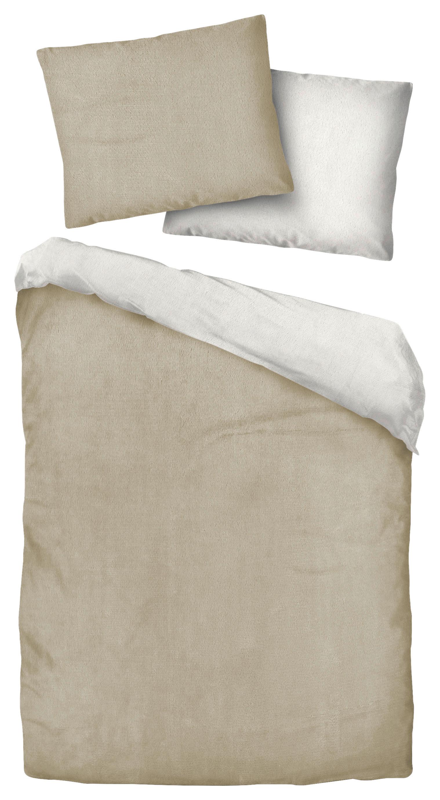 Flanell Bettwäsche 140x200 Cm Cashmere Taupe/beige - Taupe/Beige, ROMANTIK / LANDHAUS, Textil - James Wood