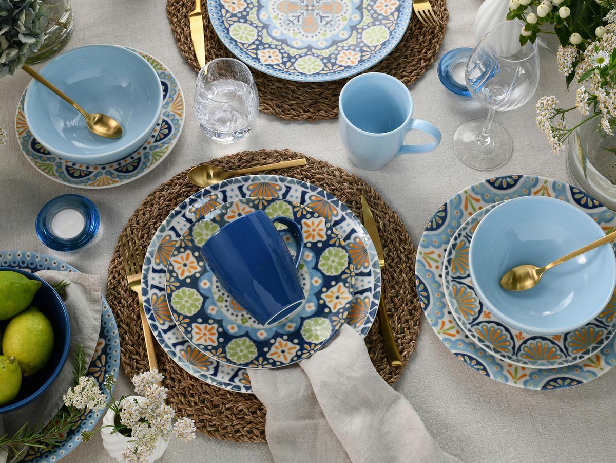 Kombiservice Steinzeug Patio bunt, 16 -Teilig. - Multicolor, Basics, Keramik - Creatable