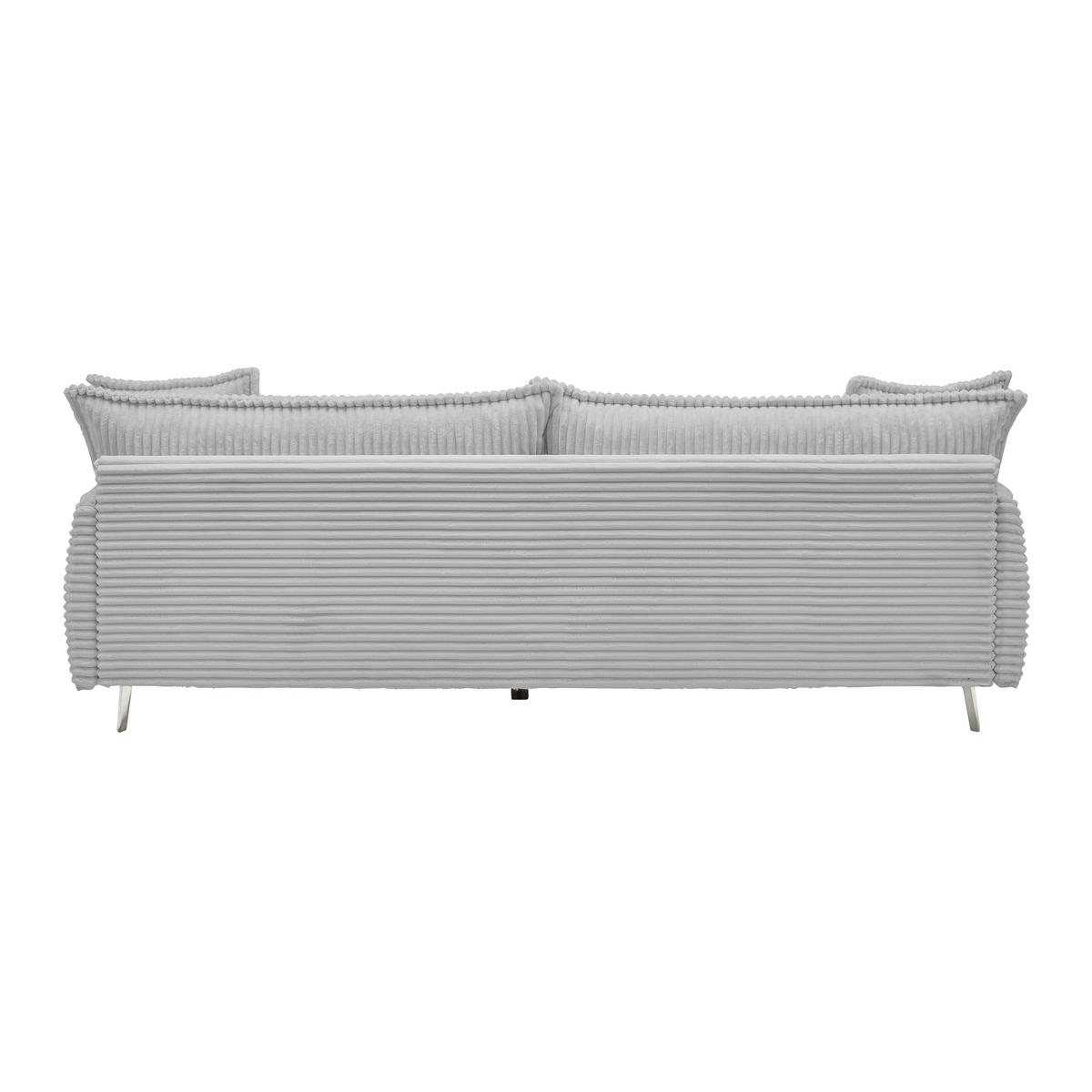 Veľká pohovka KISS, svetlosivý menčester - čierna/svetlosivá, Modern, kov/drevo (241/90/117cm) - Mömax