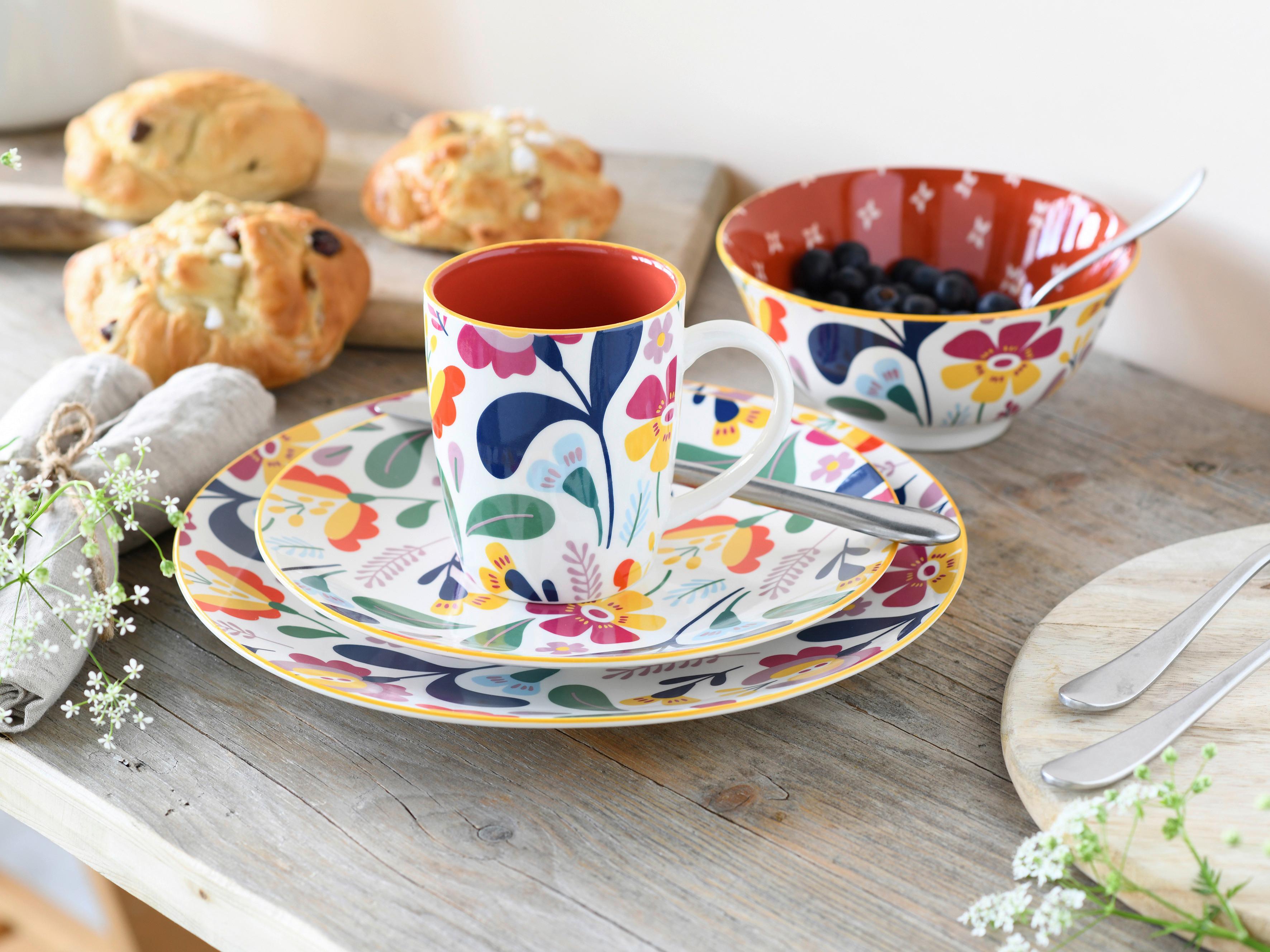 Speisetellerset 12-Tlg. Folklore, Multicolor - Multicolor, Design, Keramik - Creatable