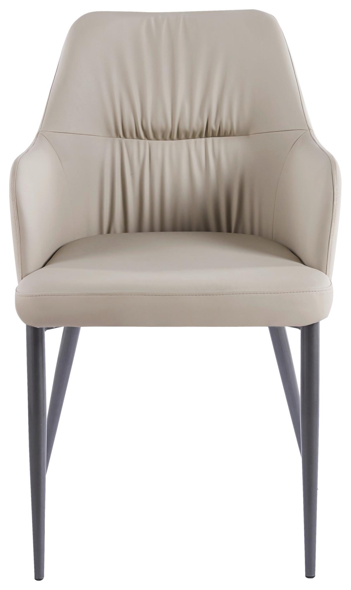 SADA ŽIDLÍ S PODRUČKAMI MERIT 125 - černá/šedohnědá, Moderní, kov/textil (55/88/64cm) - MID.YOU