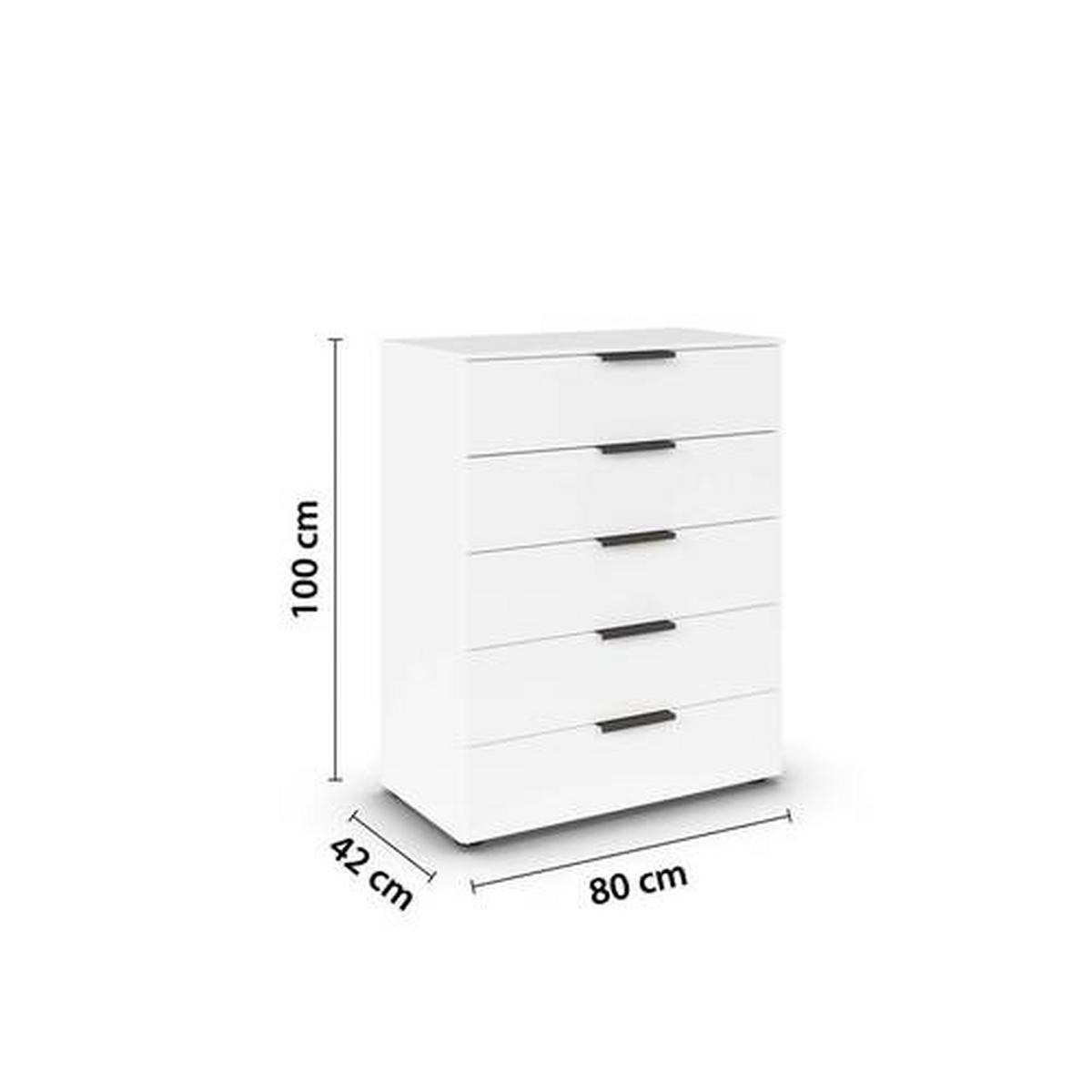 Kommode 80 Cm Flipp Weiß/graphitfarben - Schwarz/Graphitfarben, MODERN, Holzwerkstoff (80/100/42cm) - Rauch Möbel