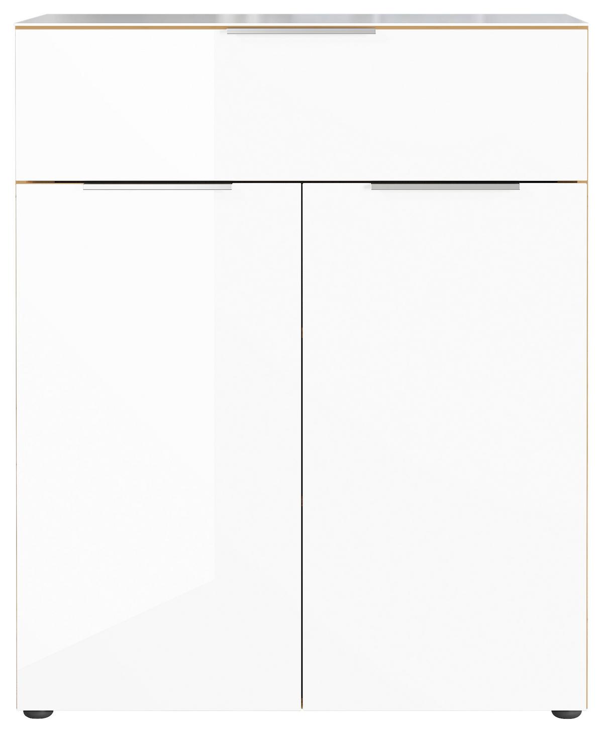 KOMODA OAKLAND - bílá/barvy dubu, Moderní, kov/kompozitní dřevo (83/102/42cm) - Premium Living