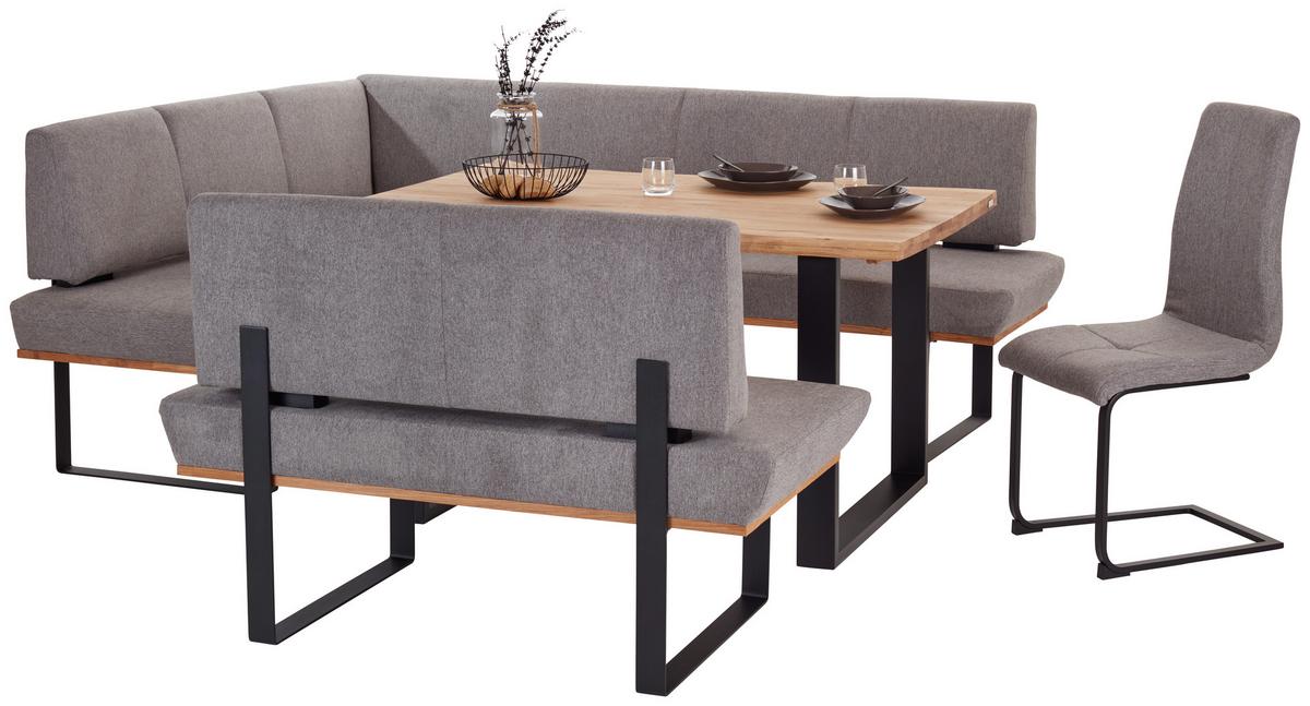 Eckbank Dunkelgrau/Schwarz Tristan 175x225 cm - Schwarz/Grau, MODERN, Holz/Textil (175/225cm) - James Wood