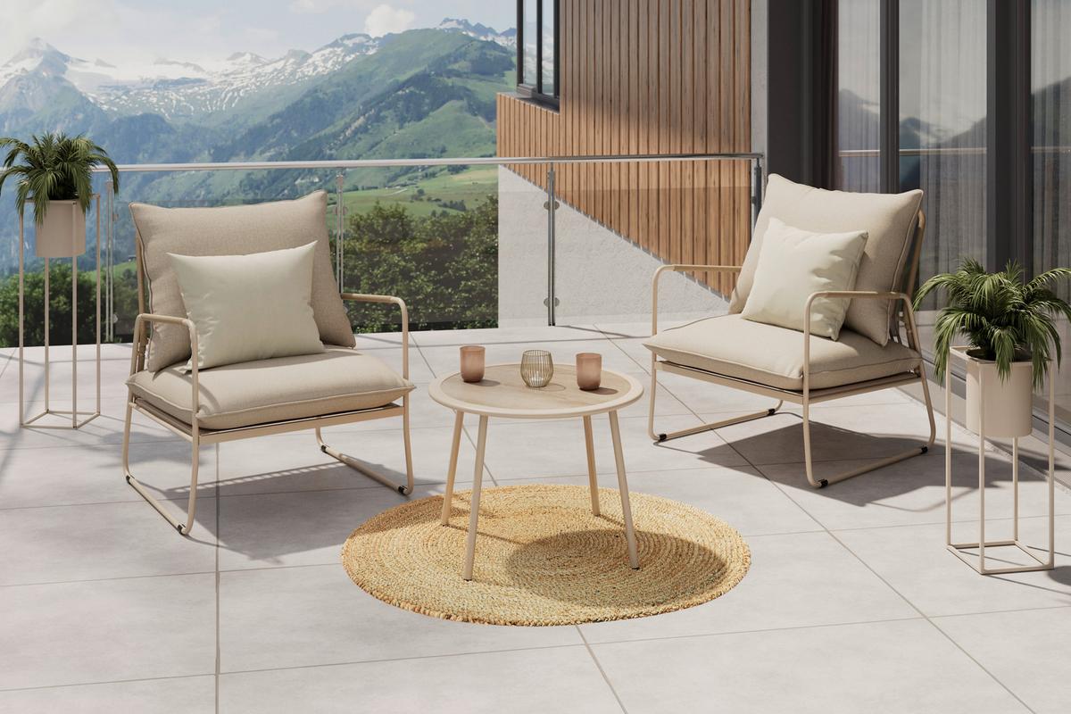 SADA NA BALKON MALE - béžová, Moderní, kov/textil (85,5/68/78,5cm)