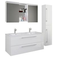 Badezimmer Budasi Weiß B: 111 cm - Weiß, MODERN, Keramik/Holzwerkstoff (145cm) - MID.YOU