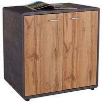 Kommode B: 89,2 cm Fontana New Beton Optik/Wotan Eiche Dekor - Eichefarben/Dunkelgrau, MODERN, Holzwerkstoff (89,2/87,2/40cm)
