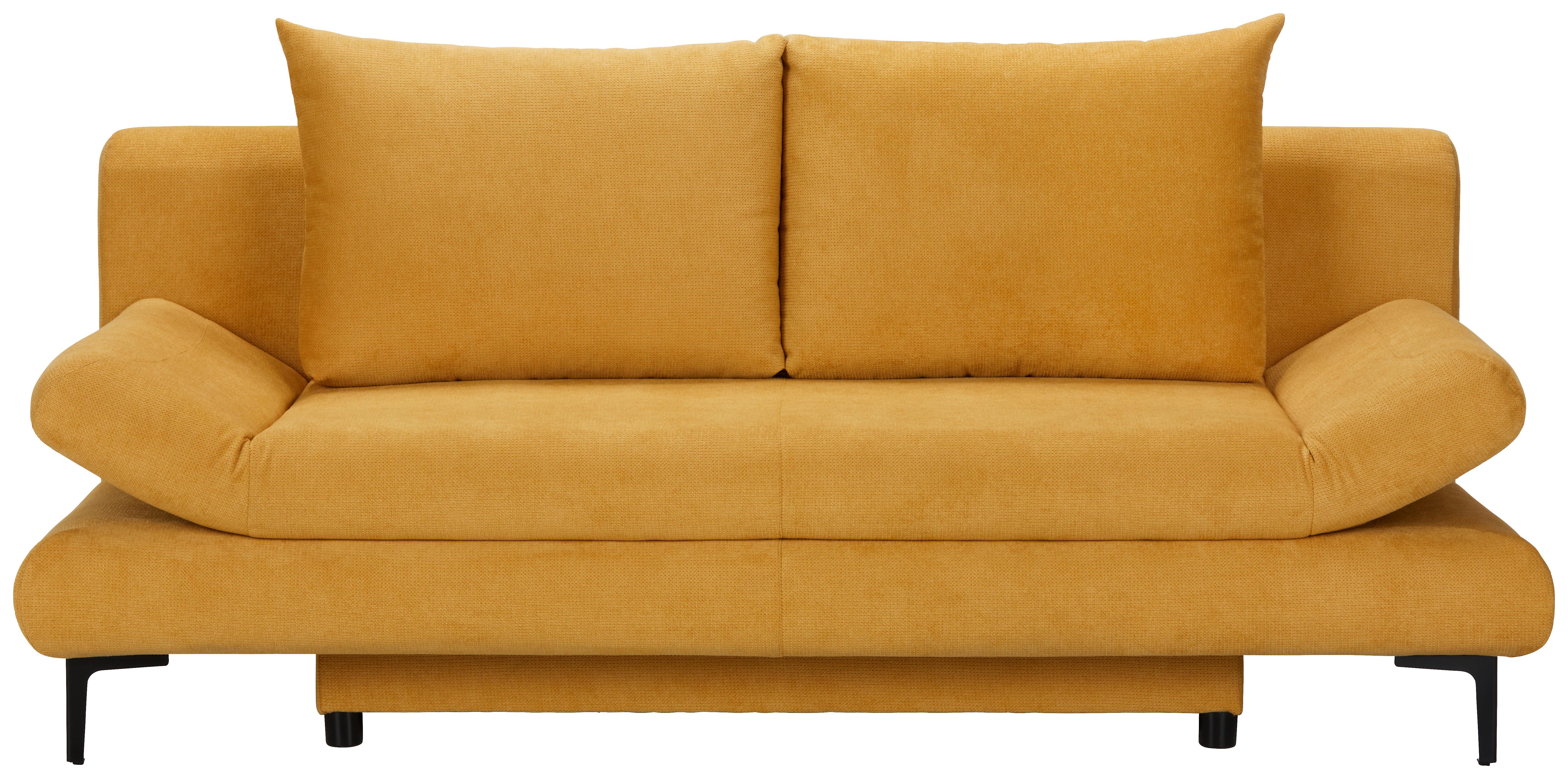 ROZKLÁDACÍ POHOVKA LEMON - černá/žlutá, Moderní, textil (191/42-76/86cm)