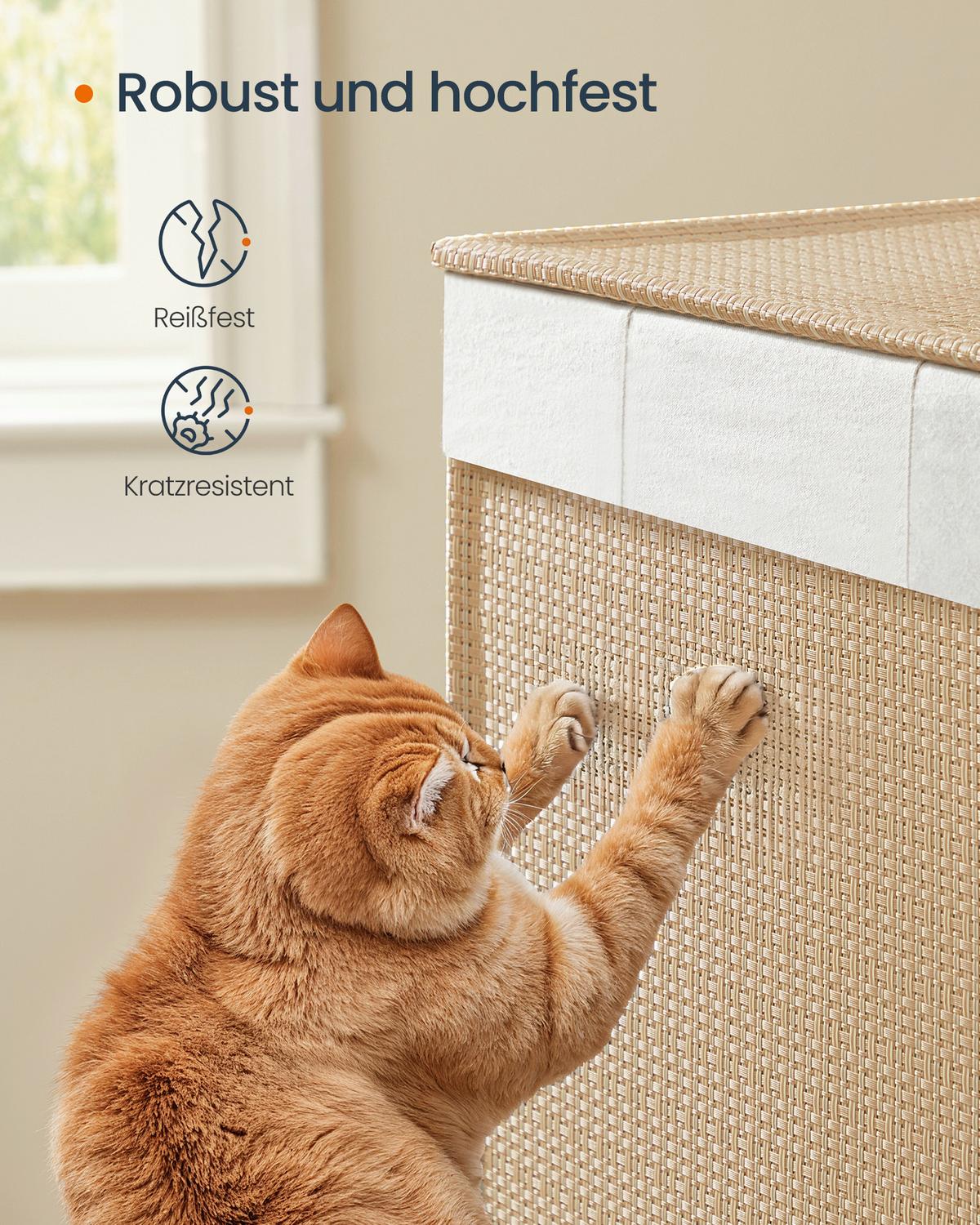 KÔŠ NA BIELIZEŇ LCB602N01 - biela/béžová, Trend, kov/textil (66,5/65/37,5cm) - Boxxx