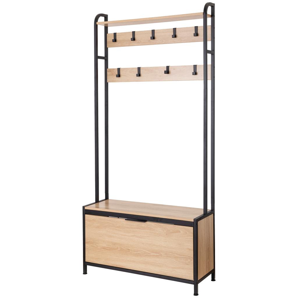 GARDEROBE Schwarz/Eichefarben B: 85cm